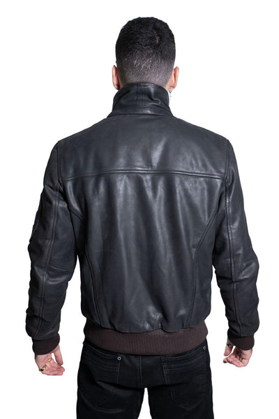 Mens A2 Cowhide Leather Bomber Jacket-Oslo