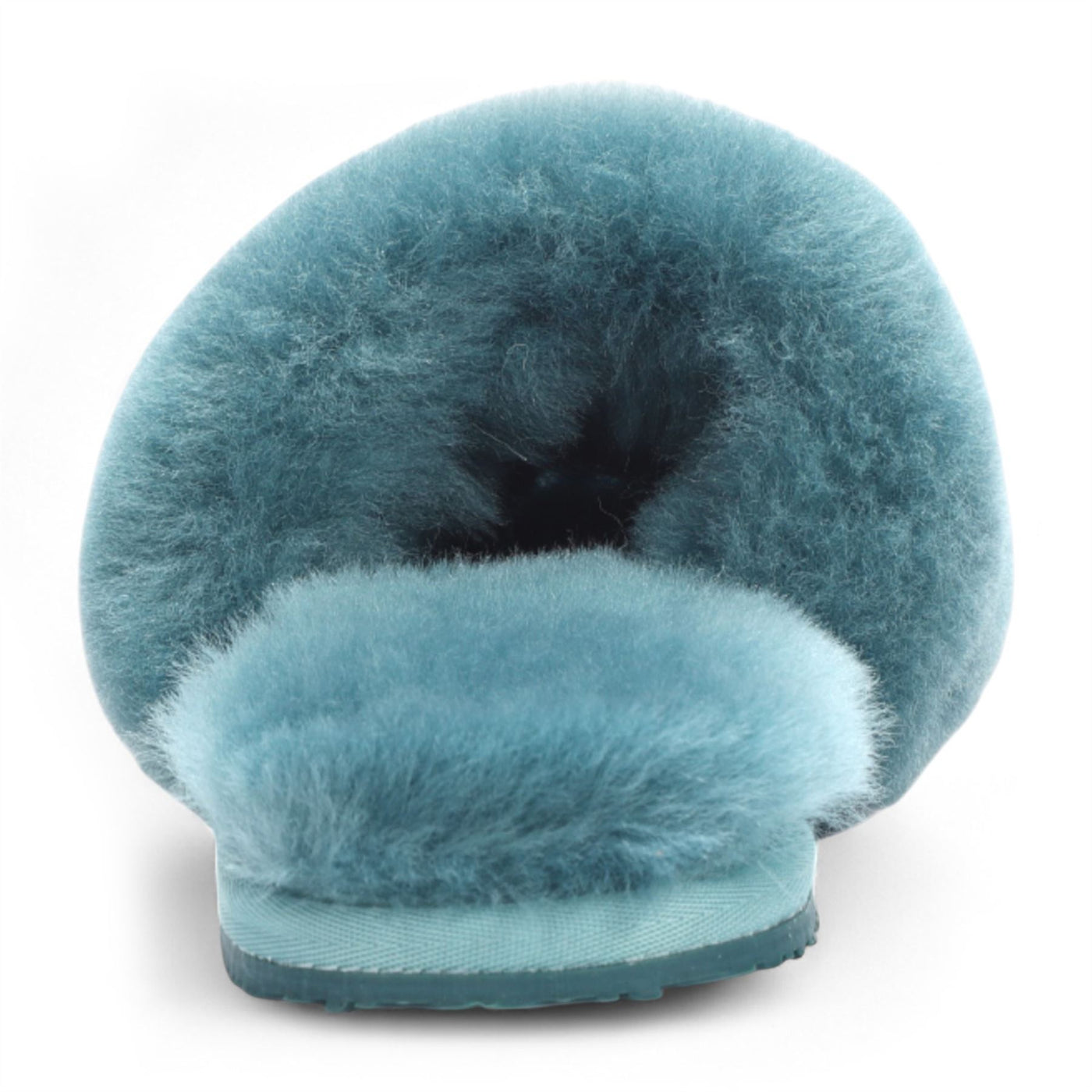 Women's Sheepskin Slippers Teal Warm Winter Fur Sliders - Nordic