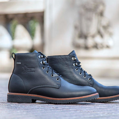 Panama Jack Men's Glasgow GTX C3 Black Waterproof Leather Ankle Boots