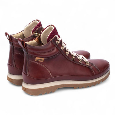 Pikolinos Women’s Arcilla Red Leather Ankle Trainers Boots - Vigo