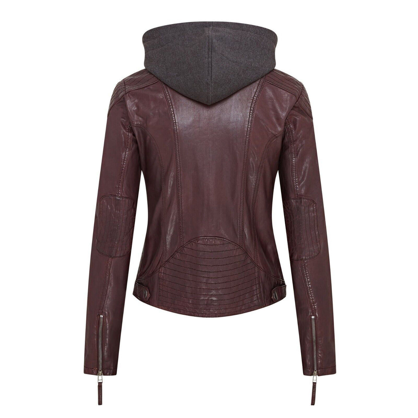 Womens Hooded Classic Biker Jacket - Brazzaville