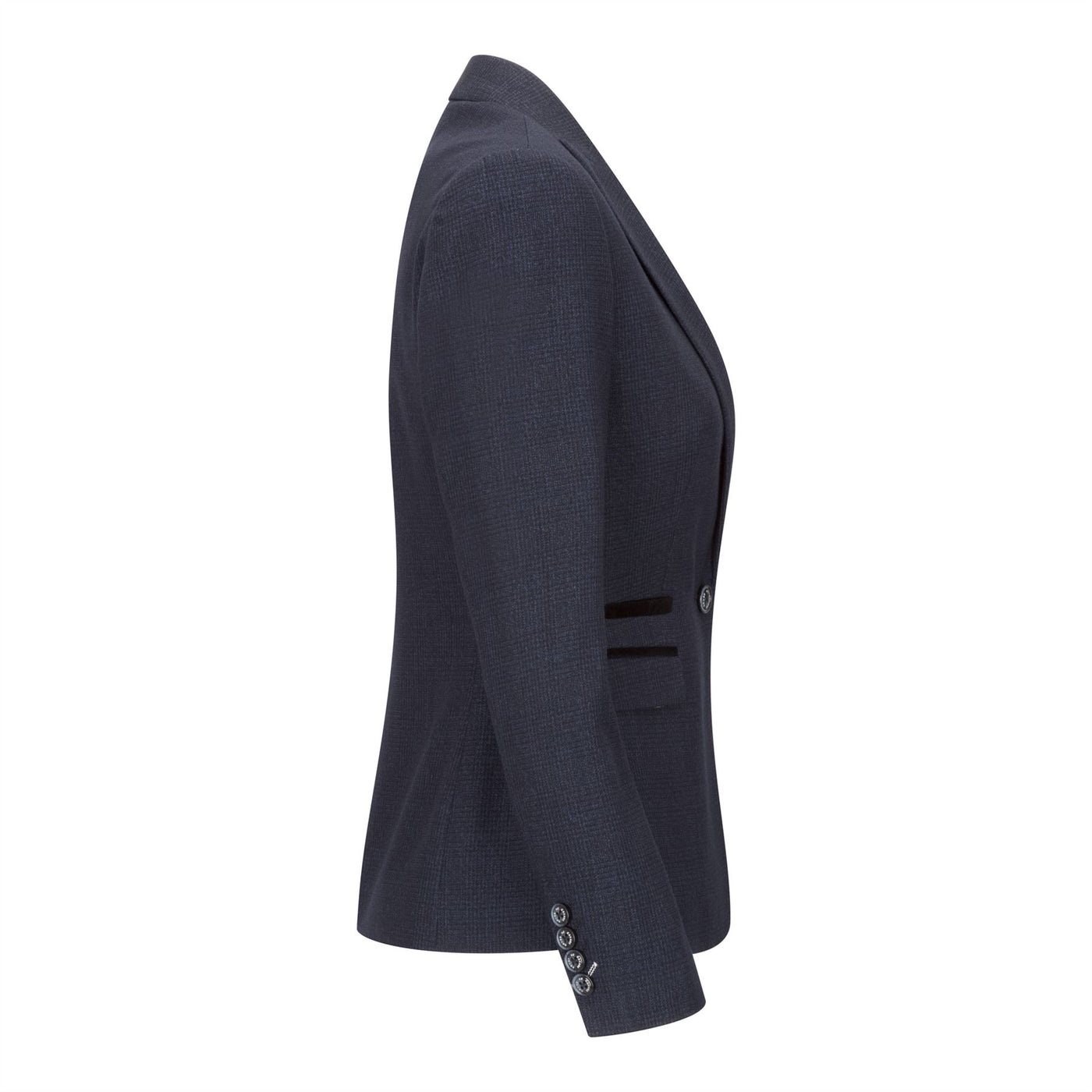Women's Tailored Fit Tweed Navy Check Blazer Wool Jacket