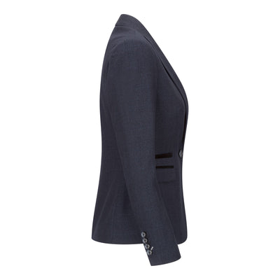 Women's Tailored Fit Tweed Navy Check Blazer Wool Jacket