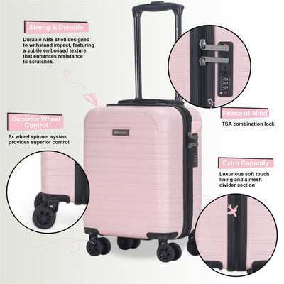 ABS Hardshell Underseat Cabin Suitcase 45 x 30 x 20 cm Luggage Suitable for Wizz Air