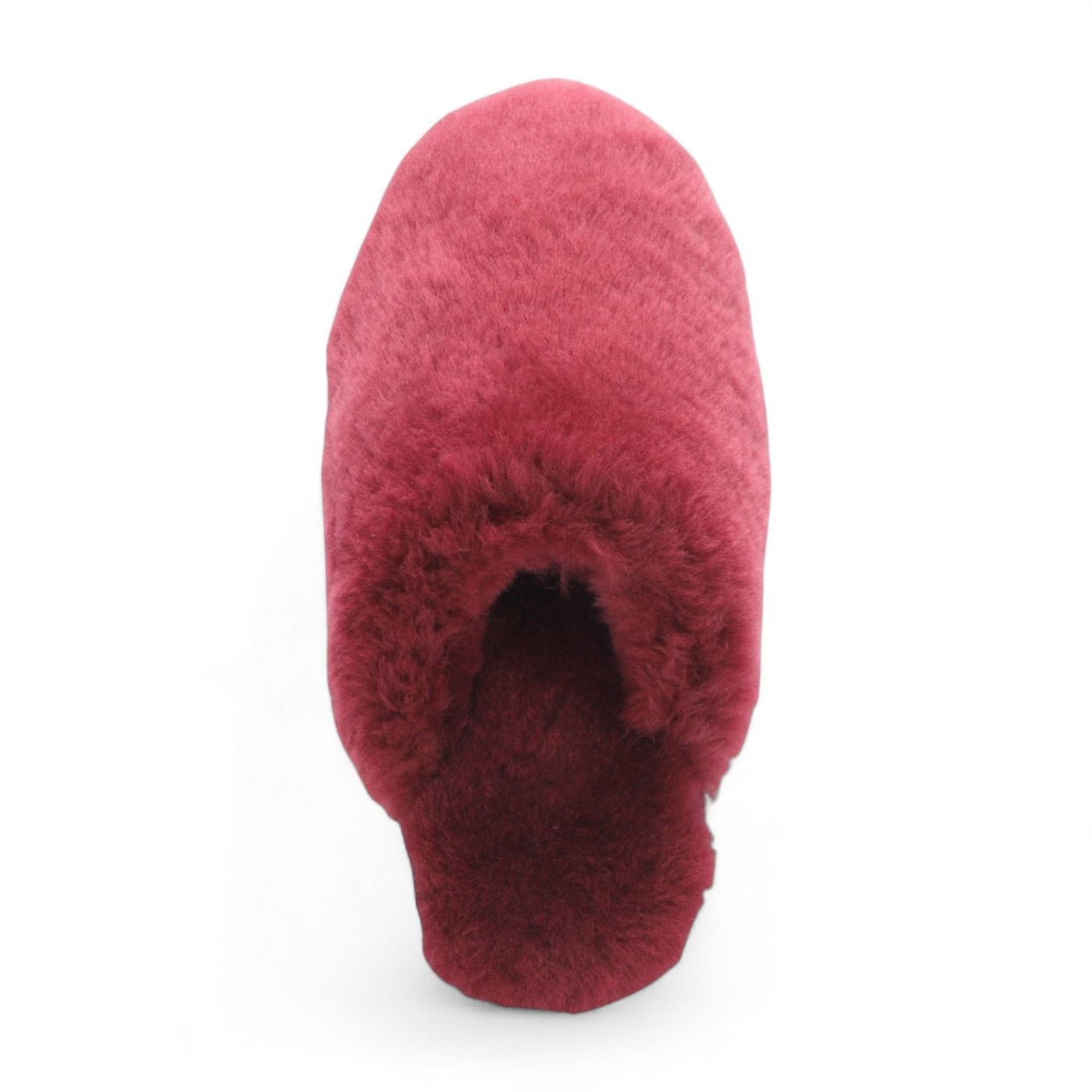 Women's Sheepskin Slippers Burgundy Warm Winter Fur Mule - Aurora