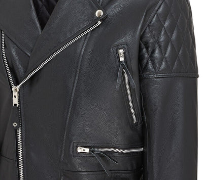 Mens Cowhide Leather Brando Biker Jacket - Garland