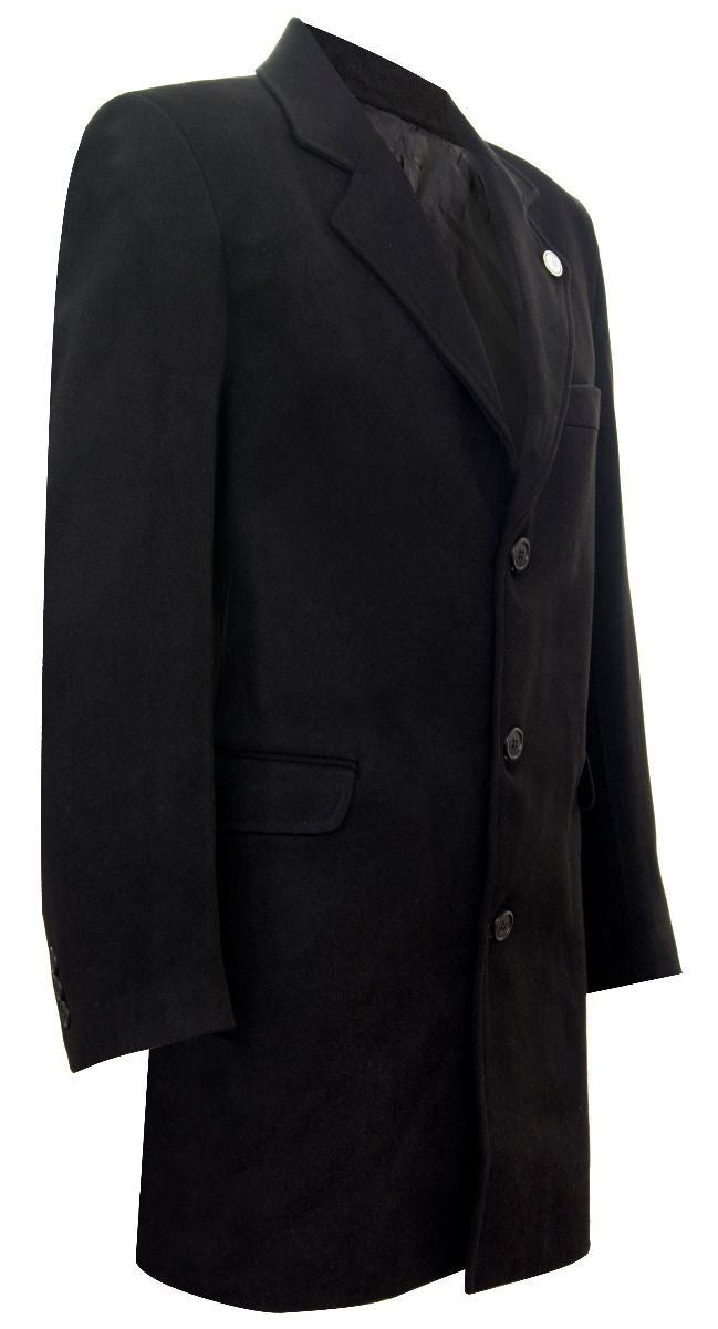 Men's black overcoat slim fit hotsell