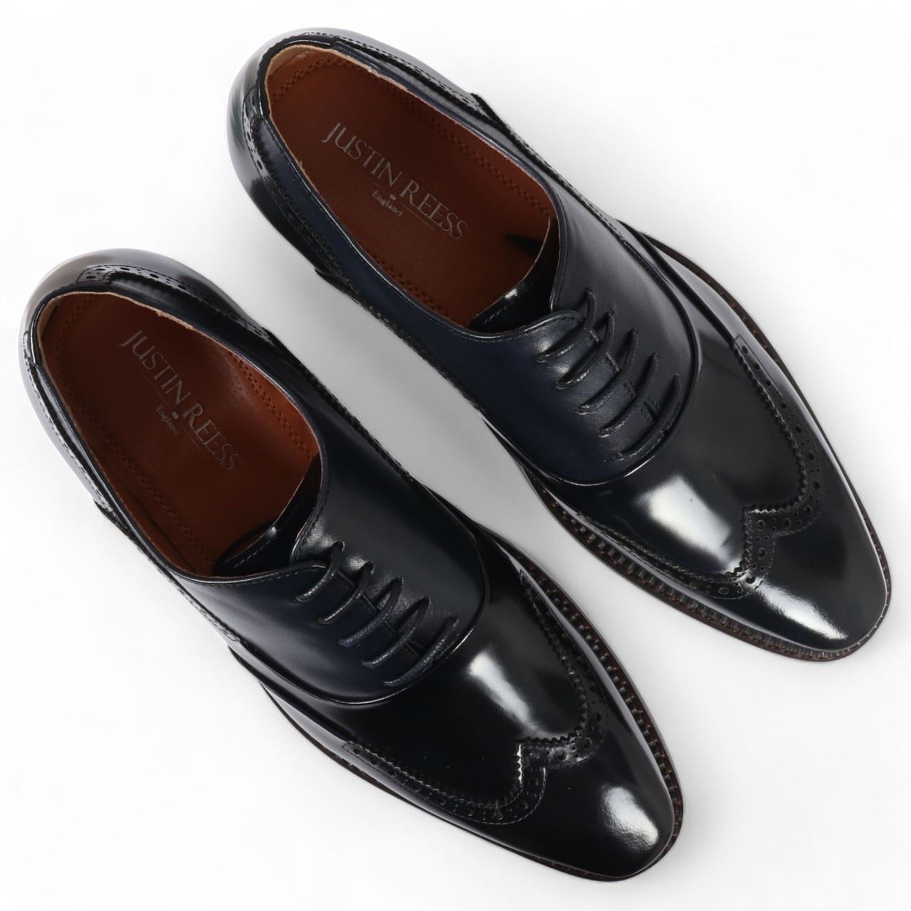 Justin Reess Men's Patent Leather Brogue Formal Shoes - Harry