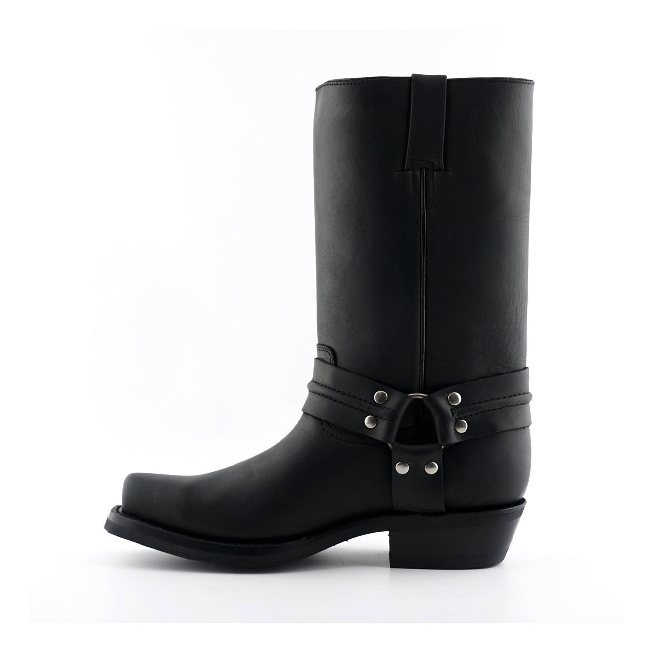 Grinders Unisex Black Western High Leather Boots- Renegade Hi