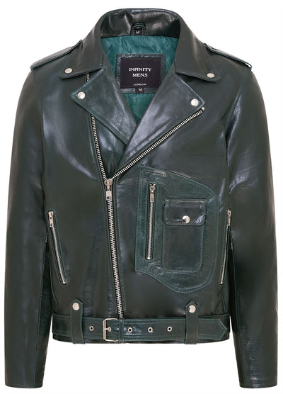 Mens Cow-Hide Biker Brando Jacket - Pargas