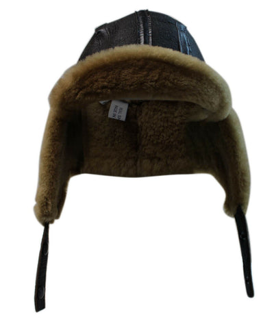 Mens RAF Aviator Sheepskin B-55 Trapper Hat