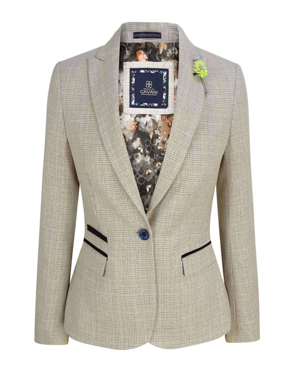 Women's Tweed Herringbone Cream Jacket Peaky Blinders