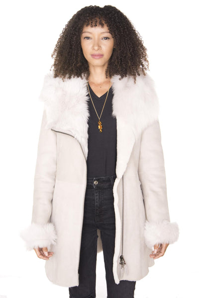 Ladies Suede Merino Sheepskin Coat-Samara