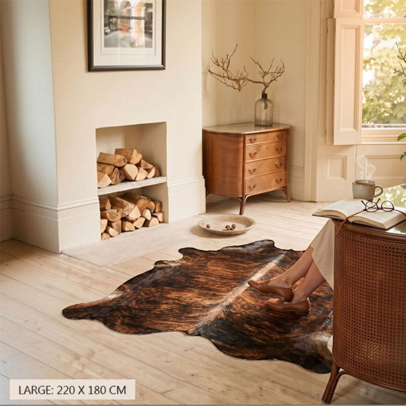 Natural Cow Leather Cowhide Hairon Rug - Dark Brindle – Infinity