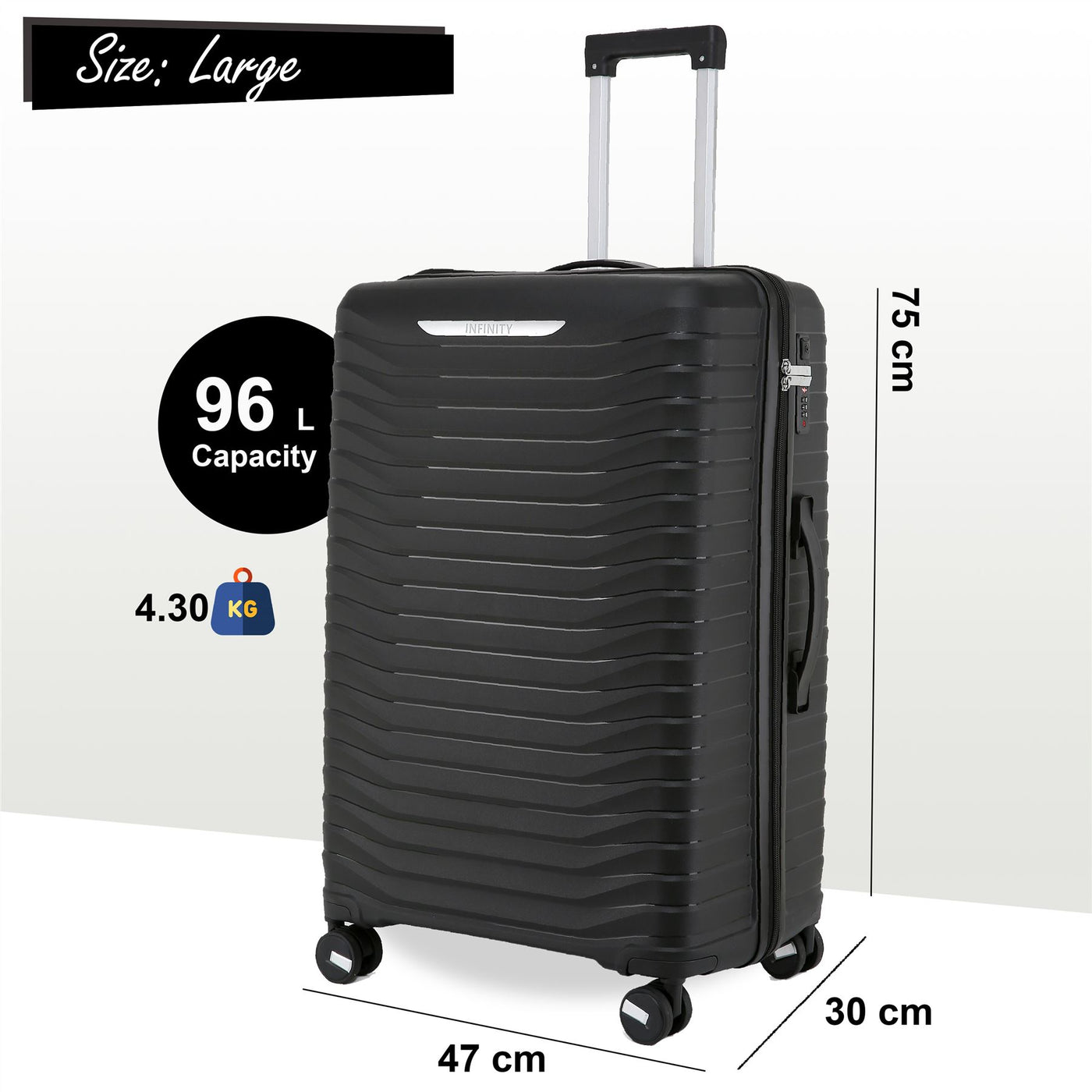 Hard Shell Suitcase Cabin TSA Luggage Travel Set