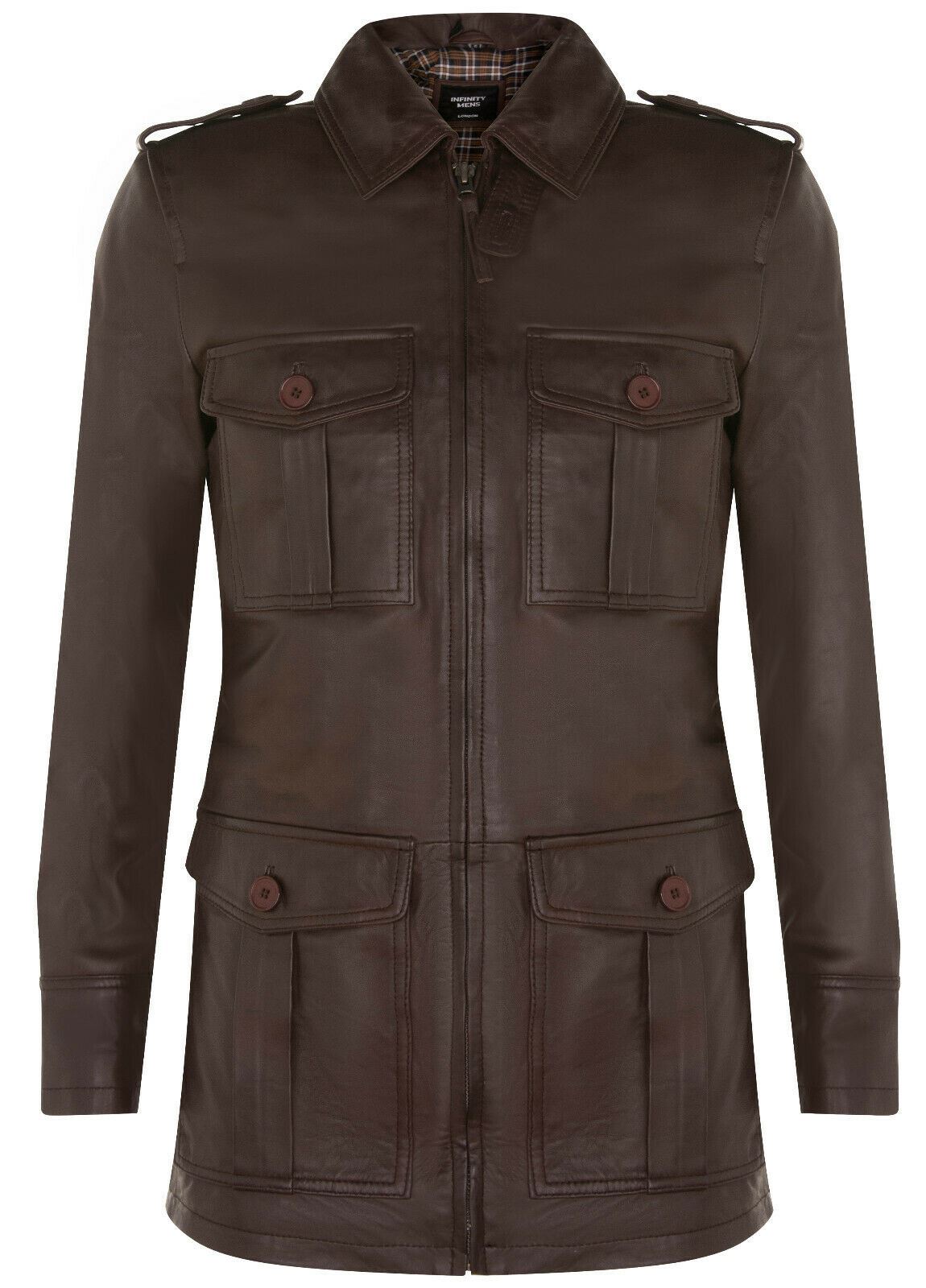 Mens Leather Parka Safari Coat-Mesa Verde