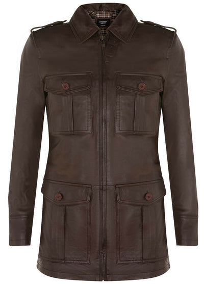 Mens Leather Parka Safari Coat-Mesa Verde