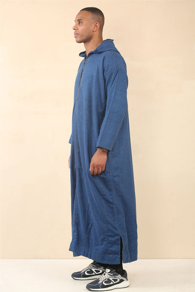 Men's Hooded Moroccan Thobe Djellaba Jubba Robe Eid