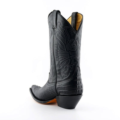 Grinders Black Leather Western Cowboy Boots – Carolina
