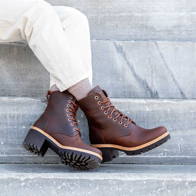 Panama Jack Women's Padma B13 Bark Waterproof Leather Combat Boots