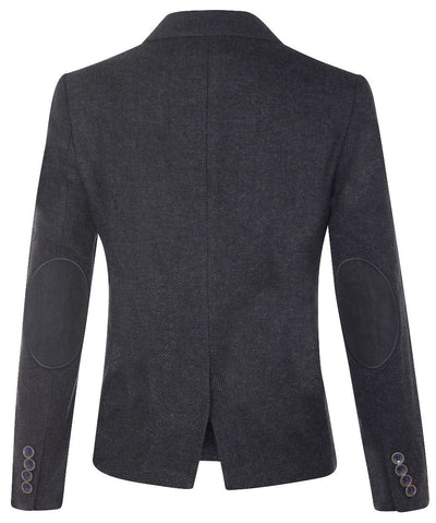 Womens Tweed 1920s Herringbone Navy Blazer