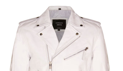 Mens Fringe Hide Leather Biker Jacket- Tokyo