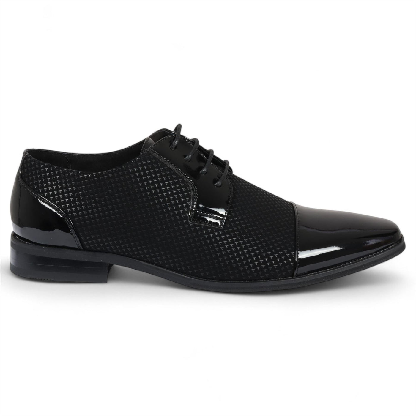 Men's Black Leather Oxford Formal Derby Shoes