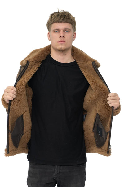 Mens B3 Sheepskin WW2 Bomber Jacket-Hemsworth