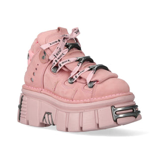 New Rock M-106-C153 Pink Tower Platform Gothic Punk Ankle Boots