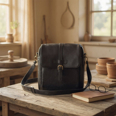 Genuine Leather Vintage Crossbody Messenger Travel Bag - Ashby