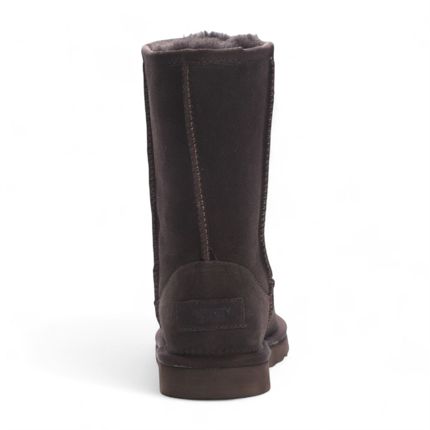 Women's Genuine Sheepskin Brown Suede Slip-On Ankle Winter Boots - Dusk