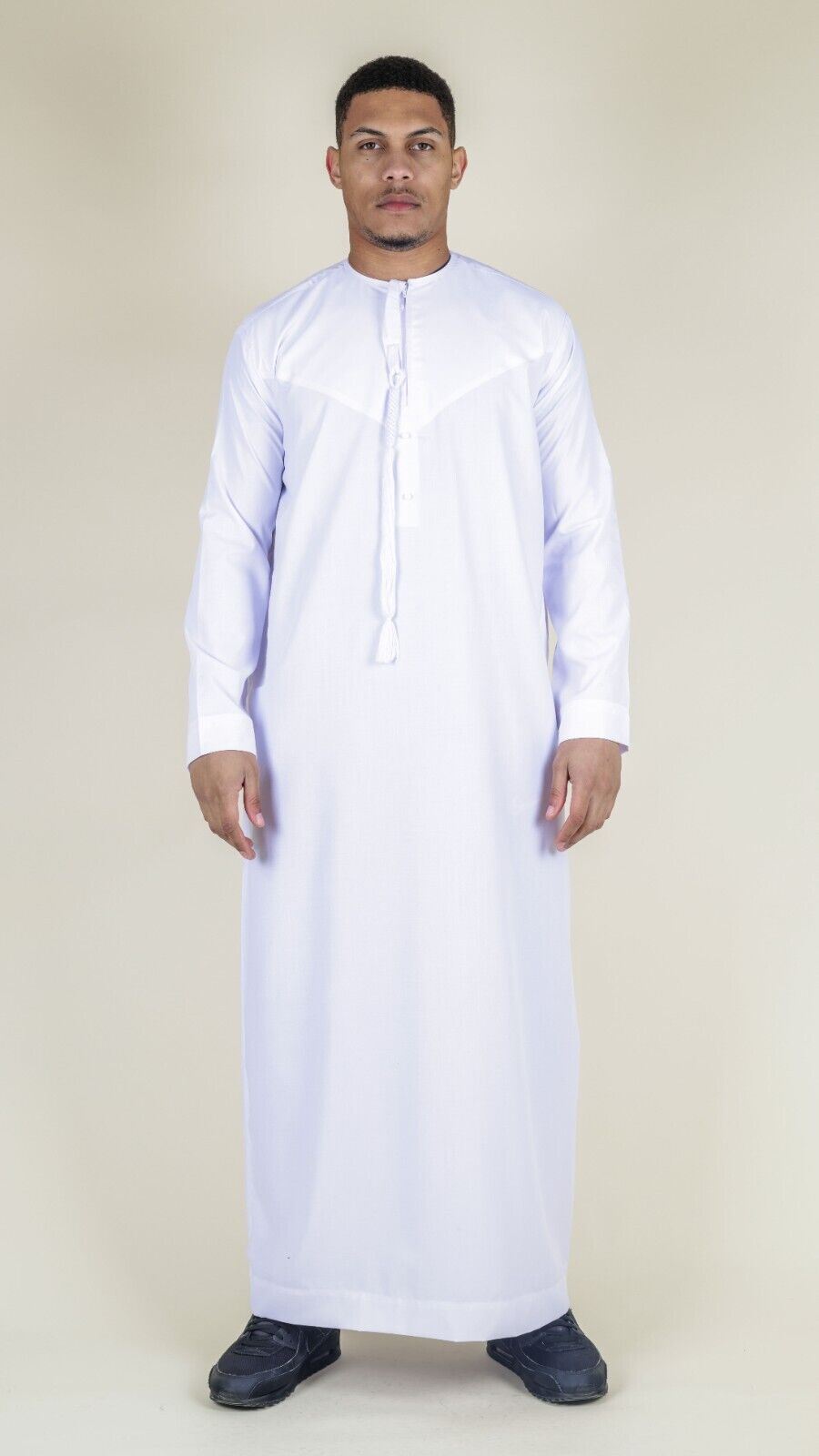 Men's Thobe Emirati Islamic Jubba Robe Eid Tassel Slim Fit