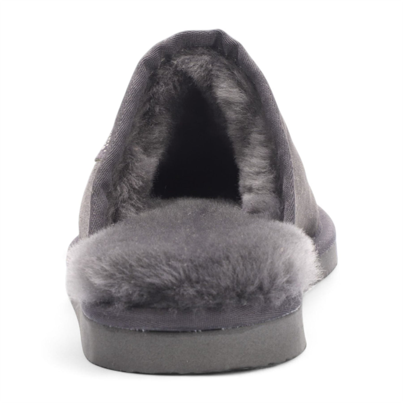 Men's Genuine Sheepskin Grey Suede Mule Winter Warm Non-Slip - Highland
