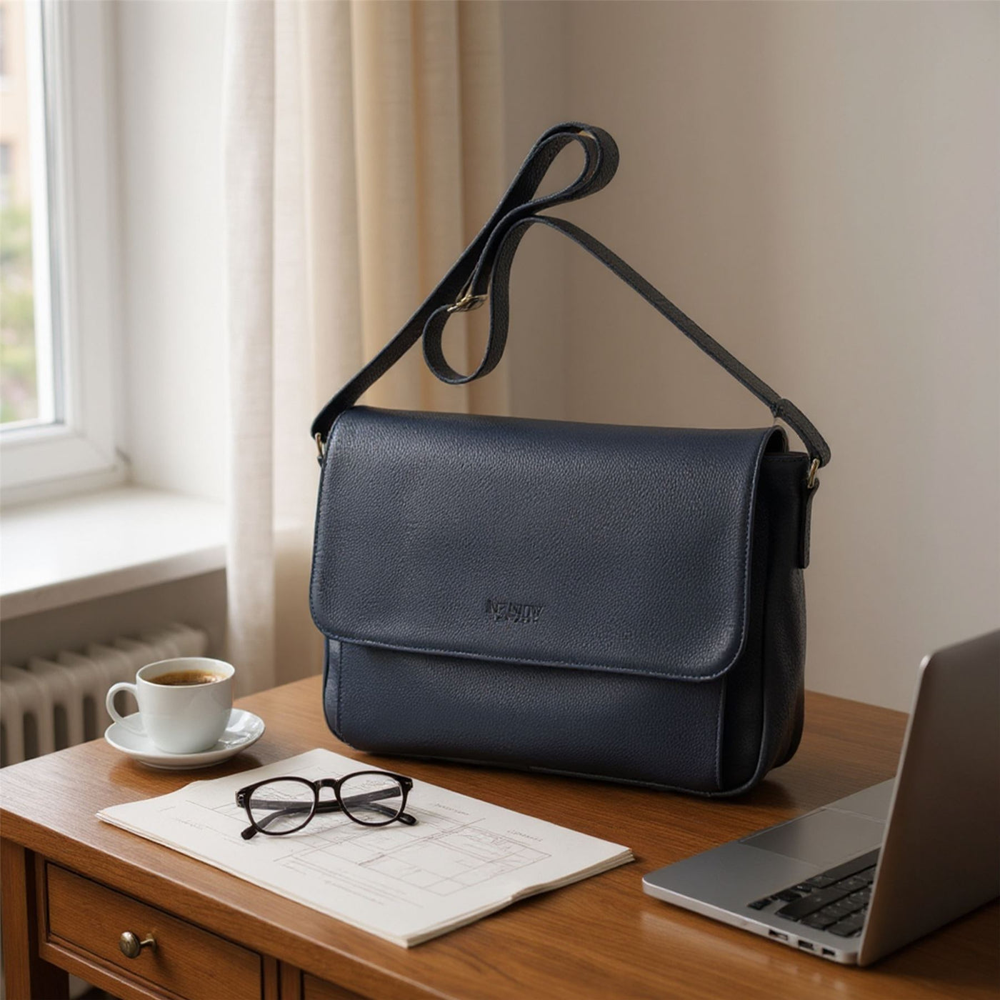 Genuine Leather Laptop Bag Travel Work Messenger Satchel - Camden