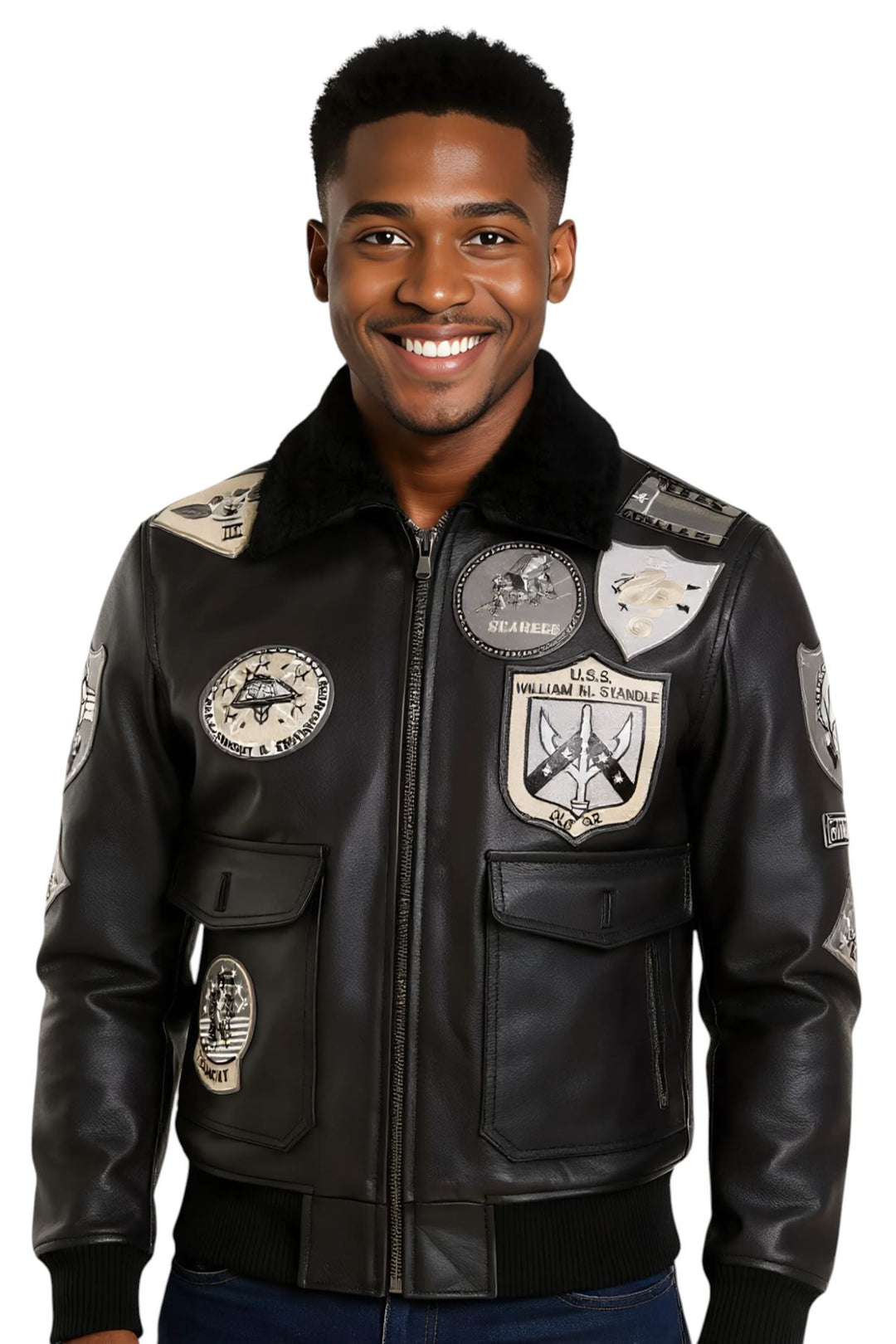 Mens Top Gun A2 Leather Bomber Jacket-San Diego – Infinity Leather