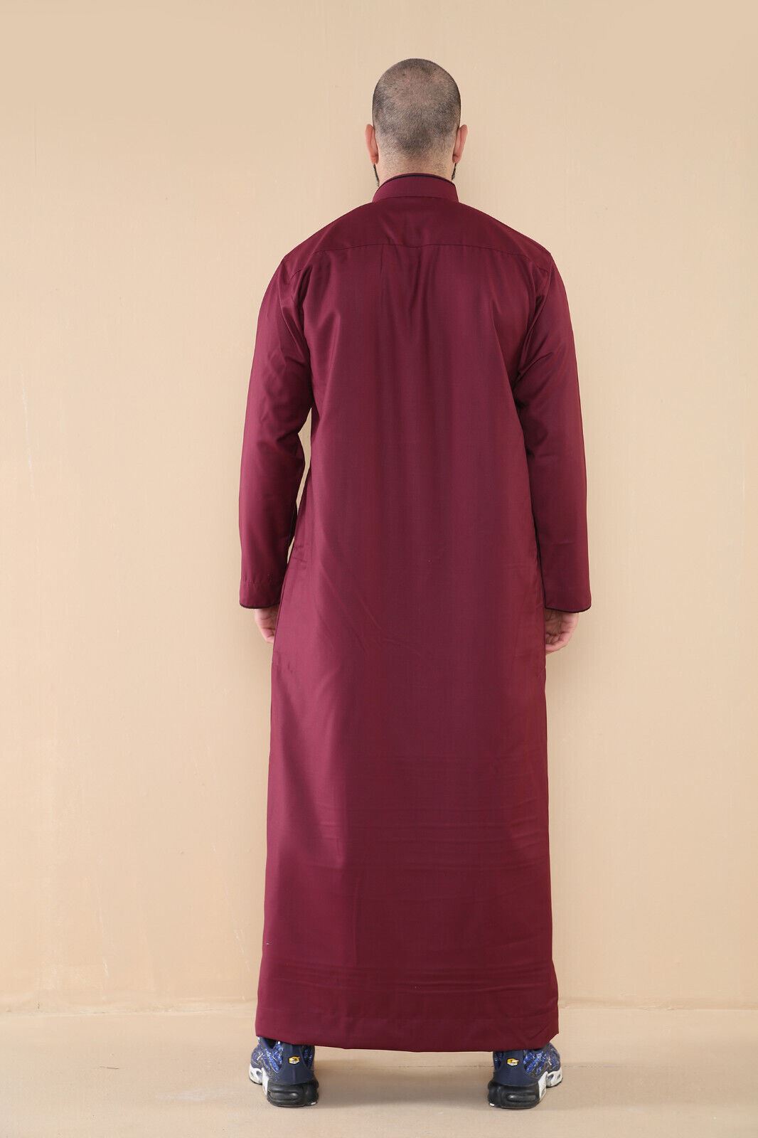 Mens Thobe Jubba Emirati Islamic Arabic Eid Embroidery Kaftan Jubbah Robe