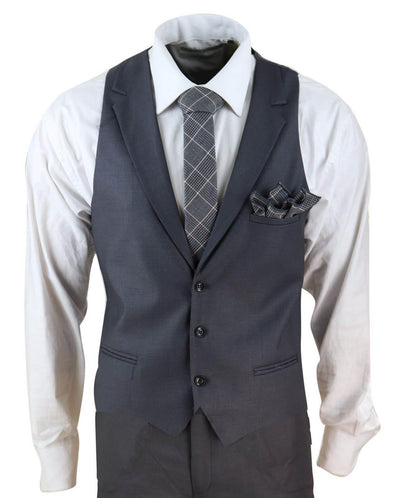 Nuovo Uomo 3 Pezzi Vestito Pianura antracite Classico Su Misura Smart Casual 1920s Formale