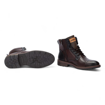 Pikolinos Men’s Olmo Brown Leather Zip & Lace Up Ankle Boots - York