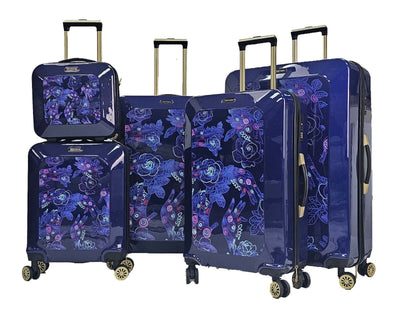 Hard Shell Flower Print Suitcase Luggage Set