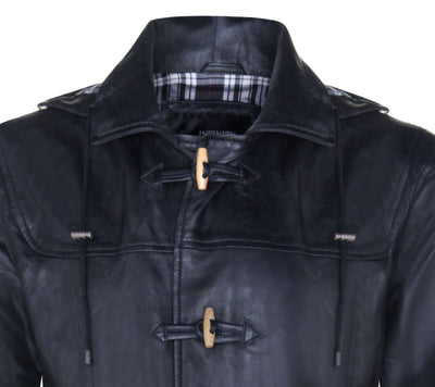 Mens Leather Duffle Classic Coat-Aylesbury