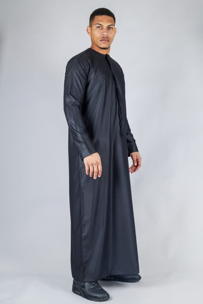 Men's Thobe Emirati Islamic Jubba Robe Eid Tassel Slim Fit