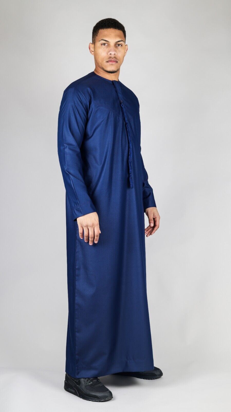 Men's Thobe Emirati Islamic Jubba Robe Eid Tassel Regular Fit