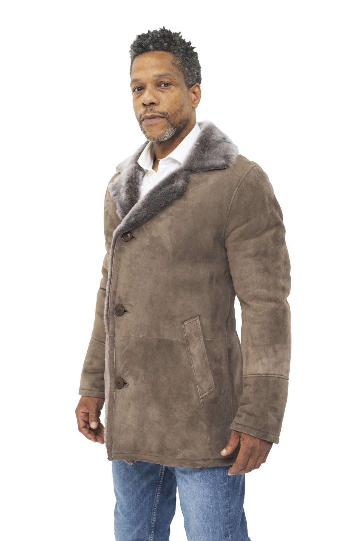 Mens Sheepskin Classic Car Coat-Littlehampton