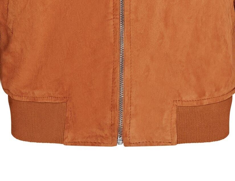 Mens Soft Goat Suede MA-1 Varsity Bomber Jacket - Dalian