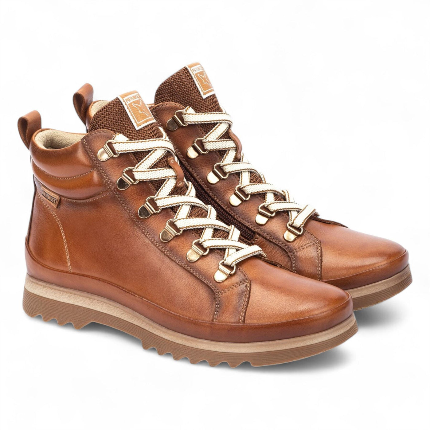 Pikolinos Women’s Brandy Brown Leather Ankle Trainers Boots - Vigo