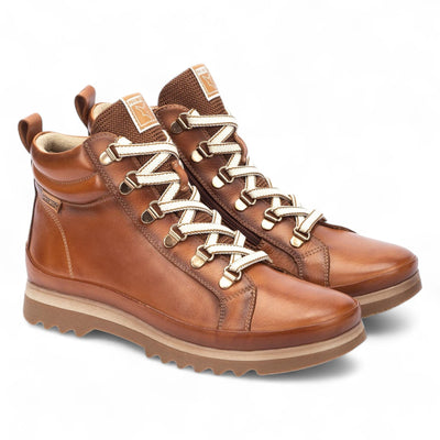 Pikolinos Women’s Brandy Brown Leather Ankle Trainers Boots - Vigo