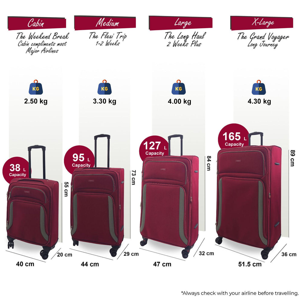 Red Hardshell Dual 4 Wheel ABS Bagagetrolley Hard Shell Cabin Koffer Set Colour Red