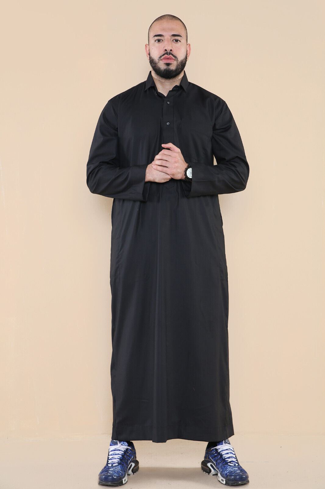 Mens Thobe Jubba Saudi Ramadan Eid Islamic Kaftan Kaudara Arabic Jubbah