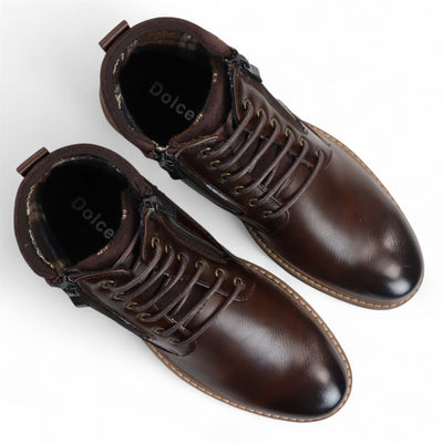 Men's Biker Lace-Up Ankle Boots