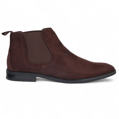 Men's Suede Chelsea Boots Real Leather Lined Slip-On